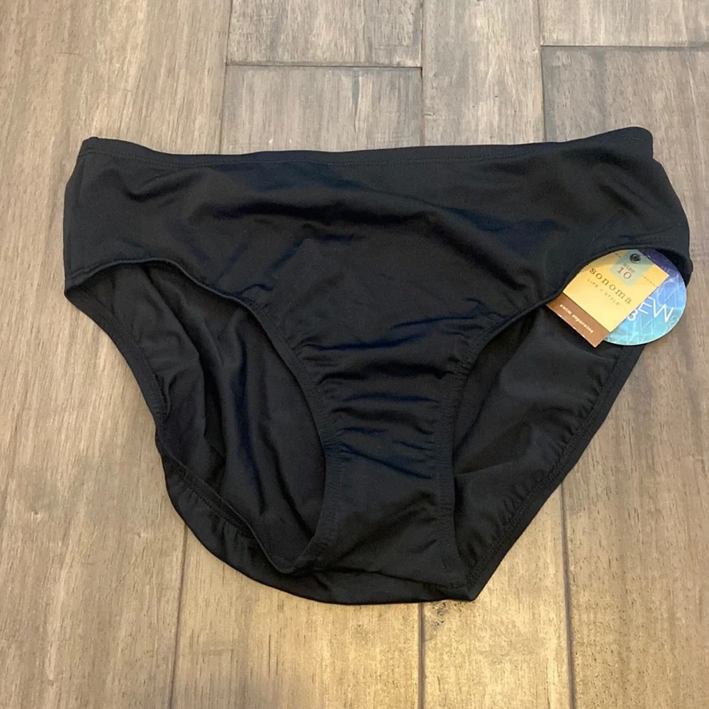NWT Sonoma Black Bikini Bottom Womens‎ Size 10